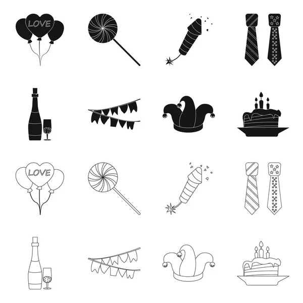 Ilustración vectorial de fiesta y símbolo de cumpleaños. Conjunto de fiesta y celebración stock vector ilustración . — Vector de stock