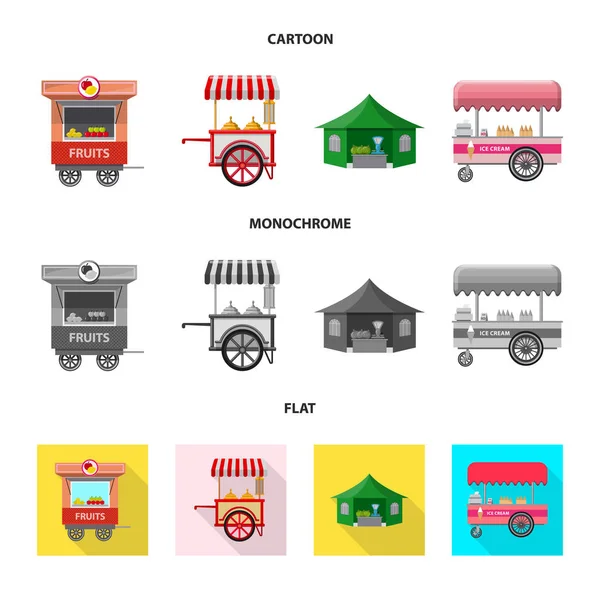 Illustration vectorielle du marché et icône extérieure. Ensemble de marché et symbole de stock alimentaire pour la toile . — Image vectorielle