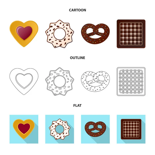 Векторный дизайн печенья и логотипа выпечки. Набор печенья и шоколада символ запасов для паутины . — стоковый вектор