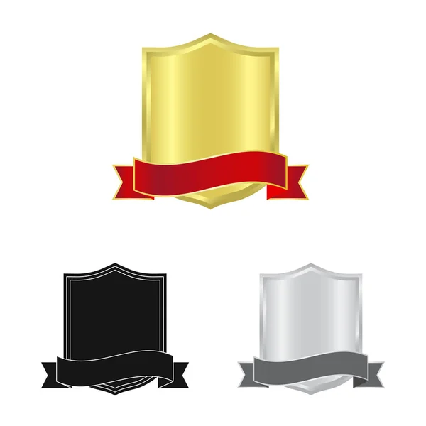 Vektor-Design von Emblem und Abzeichen-Symbol. Sammlung von Emblemen und Aufklebervektorsymbolen für Lager. — Stockvektor