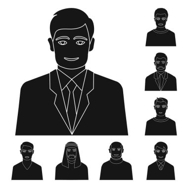 Fotoğraf ve karakter sembolüvektör illüstrasyon. Fotoğraf ve yüz stok vektör illüstrasyon koleksiyonu.