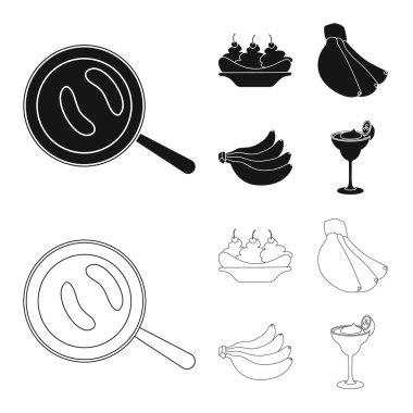 Doğal ve vejetaryen işareti vektör tasarımı. Hisse senedi için doğal ve yeme vektör simge topluluğu.