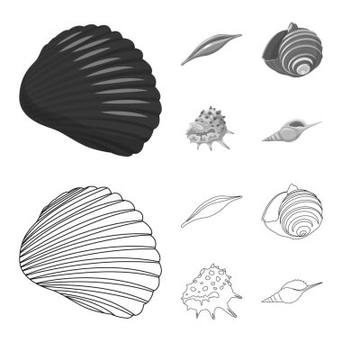 Hayvan ve dekorasyon logo vektör tasarımı. Hisse senedi için hayvan ve okyanus vektör simge kümesi.