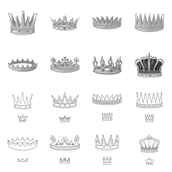 Geïsoleerde object van middeleeuwse en adel ondertekenen. Set van middeleeuwse en monarchie vector pictogram voor voorraad. — Stockvector