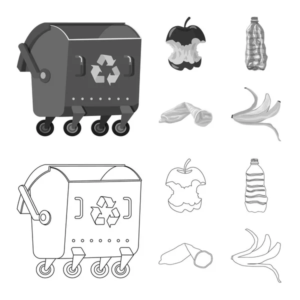 Vector design of dump  and sort symbol. Collection of dump  and junk stock vector illustration. — Stock Vector