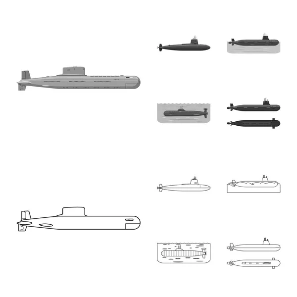Ізольований об'єкт війни і символ корабля. Збірка векторної піктограми війни та флоту для запасів . — стоковий вектор