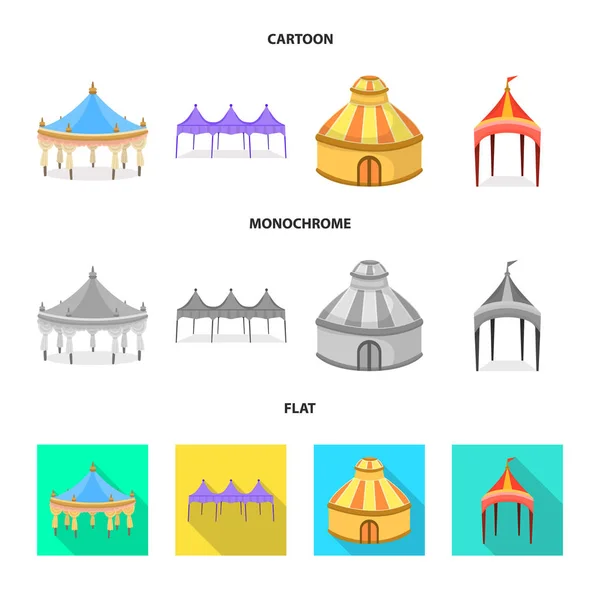 Illustration vectorielle du toit et symbole pliant. Collection de toiture et d'architecture symbole stock pour le web . — Image vectorielle