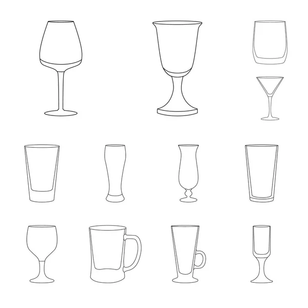 Objet isolé de plats et symbole de récipient. Collection de vaisselle et icône vectorielle verrerie pour stock . — Image vectorielle