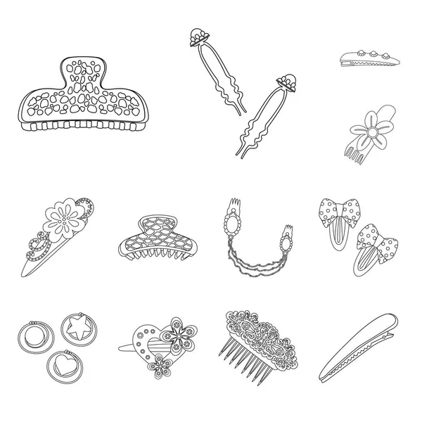 Kuaförlük ve kuaför lük işareti vektör tasarımı. Web için kuaförlük ve aksesuar stok sembolü seti.