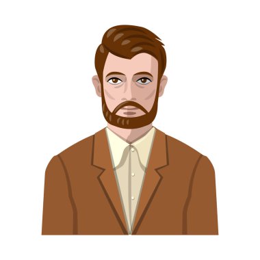 Avatar ve yüz işareti izole nesne. Avatar ve profil stok vektör çizim seti.