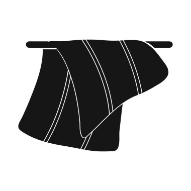 Havlu ve duş işareti vektör illüstrasyon. Stok için havlu ve kuru vektör simgesi seti.