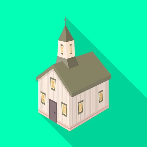 Ilustración vectorial de la iglesia y el signo cristiano. Conjunto de iglesia y campanario símbolo de la web . — Archivo Imágenes Vectoriales