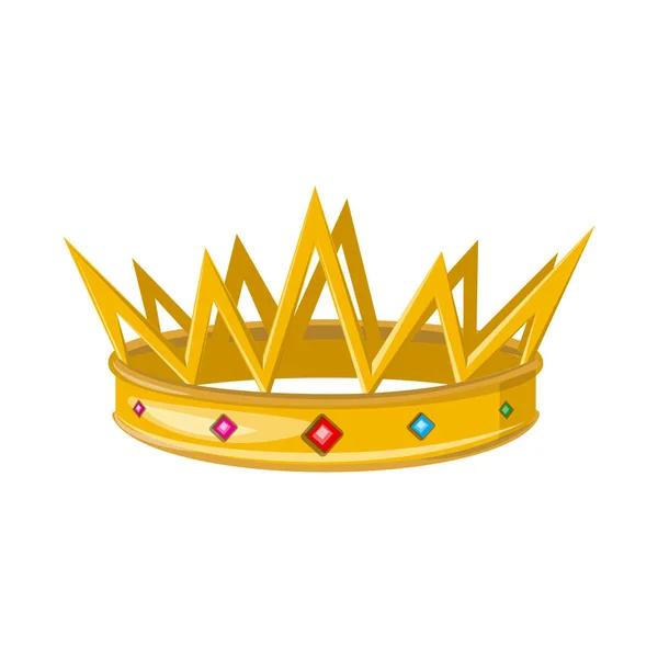 Na białym tle obiekt ikony monarchii i złoto. Kolekcja monarchii i heraldyczne symbol giełdowy dla sieci web. — Wektor stockowy