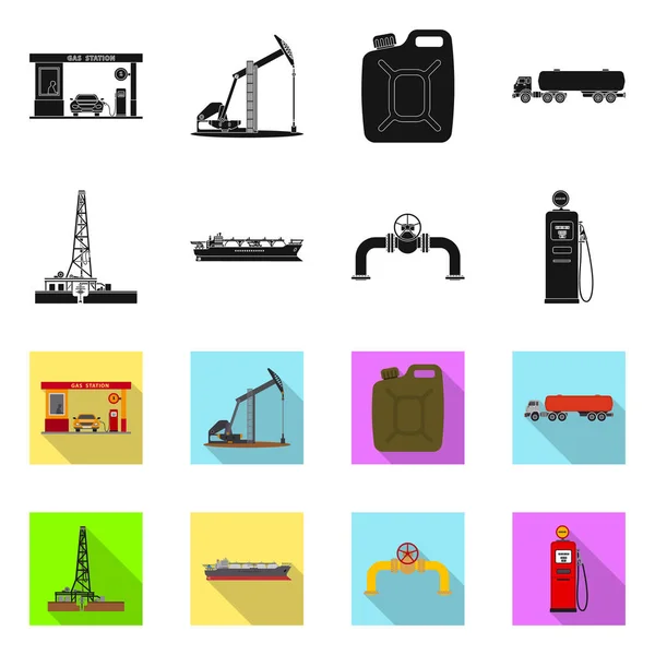 Diseño vectorial del símbolo de petróleo y gas. Conjunto de aceite y gasolina símbolo de stock para web . — Vector de stock