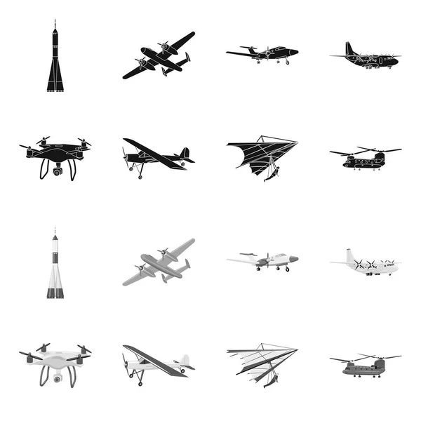 Ilustración vectorial de plano y señal de transporte. Conjunto de plano y cielo stock vector ilustración . — Archivo Imágenes Vectoriales