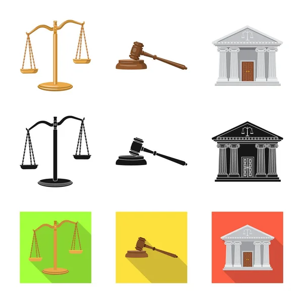 Vector illustration of law and lawyer logo. Set of law and justice stock vector illustration. — Stock Vector