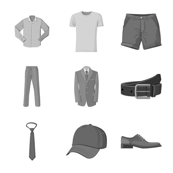 Vectorillustratie van mens en kleding logo. Collectie van mens en slijtage aandelensymbool voor web. — Stockvector