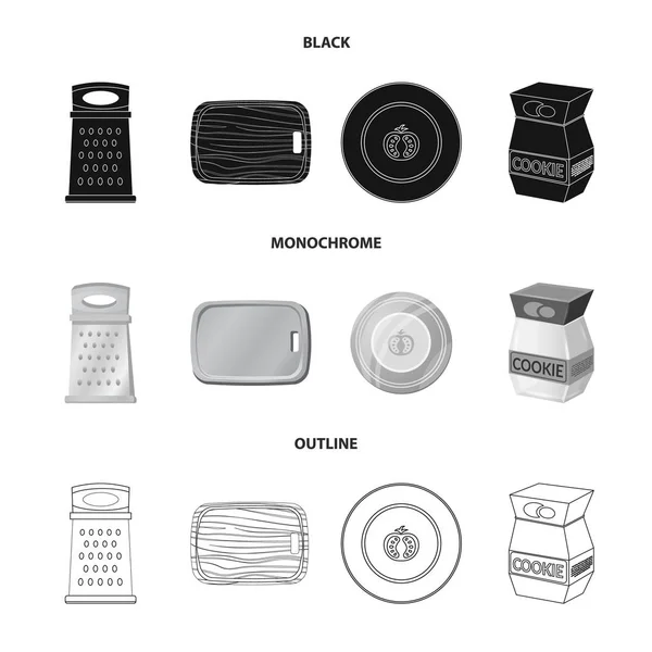 Izolovaný objekt ikony kuchyni a vařit. Kolekce kuchyně a spotřebiče burzovní symbol pro web. — Stockový vektor
