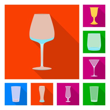 İçecekler ve Restoran logo vektör tasarımı. İçecekler ve kutlama hisse senedi simgesi web için set.