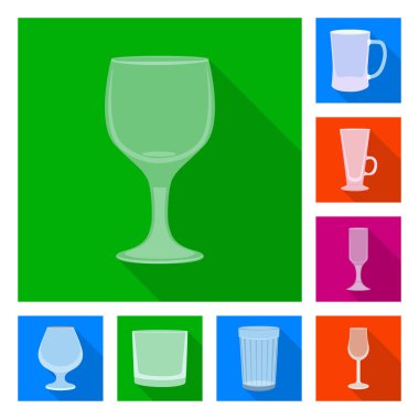 İçecekler ve restoran logosu vektör illüstrasyon. Stok lar için içecek seti ve kutlama vektör simgesi.