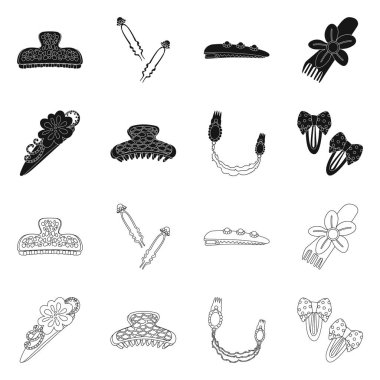 Güzellik ve moda simge vektör Illustration. Güzellik ve hisse senedi için kadın vektör simge kümesi.
