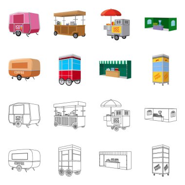 Pazarlama ve çadır simgesinin izole nesne. Stok için pazarlama ve açık vektör simgesi koleksiyonu.