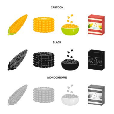 Mısır tarlası ve sebze simge vektör Illustration. Mısır tarlası ve vejetaryen hisse senedi simgesi için web topluluğu.