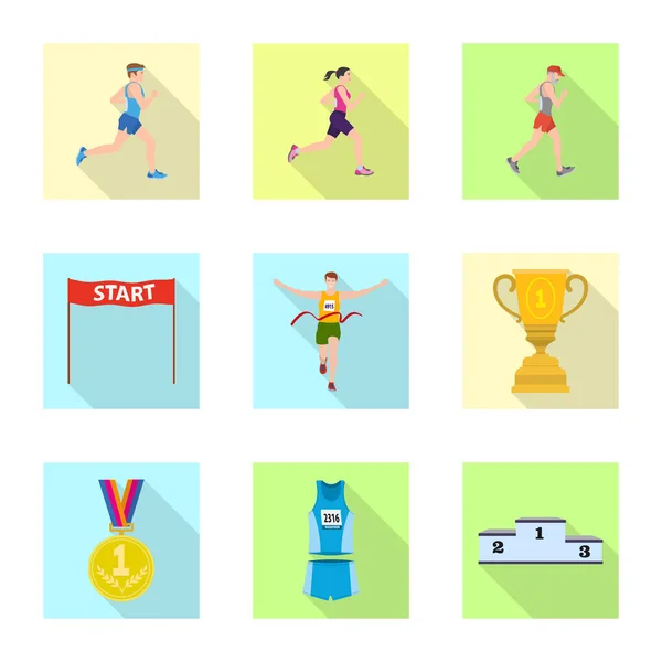 Objet isolé du sport et symbole du gagnant. Collection de sport et de fitness stock symbole pour le web . — Image vectorielle