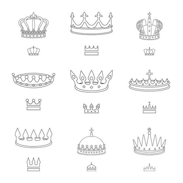 Vector design of queen and heraldic icon. Collection of queen and vip stock vector illustration. — Stock Vector