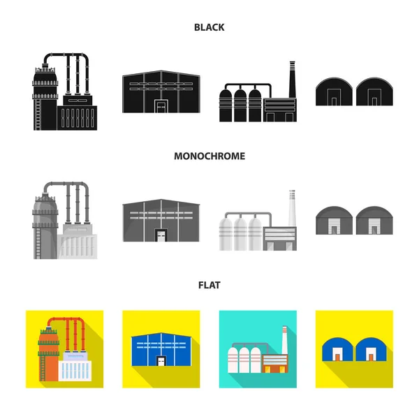 Diseño vectorial del icono de producción y estructura. Conjunto de producción y tecnología icono vectorial para stock . — Archivo Imágenes Vectoriales