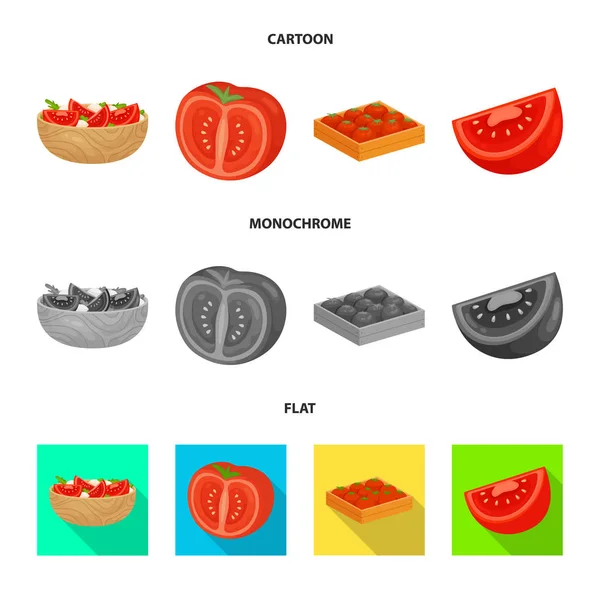 Illustration vectorielle de légumes et signe délicieux. Collection d'illustration vectorielle de légumes et de bouillon naturel . — Image vectorielle