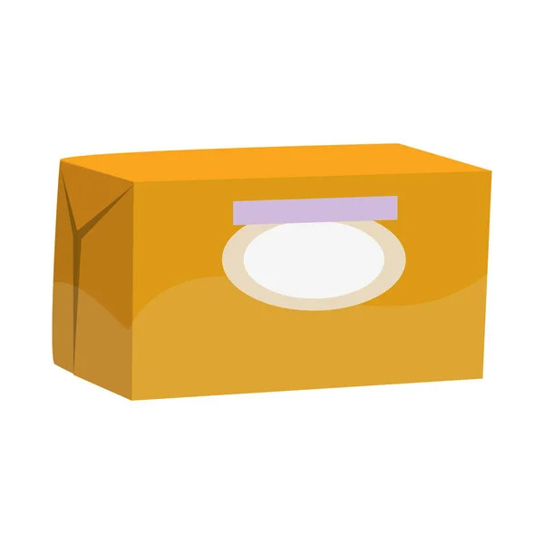 Isoliertes Objekt aus Butter und Verpackungslogo. Sammlung von Butter und Fettsymbol für das Web. — Stockvektor