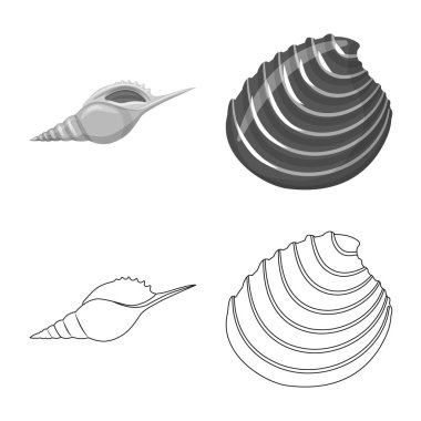 Hayvan ve dekorasyon logo vektör tasarımı. Hayvan ve okyanus hisse senedi simgesi için web topluluğu.