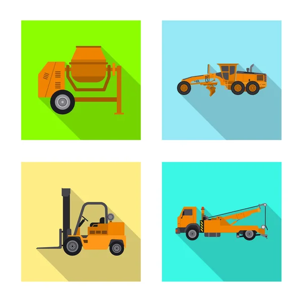 Vector illustration of build and construction symbol. Collection of build and machinery vector icon for stock. — Stock Vector