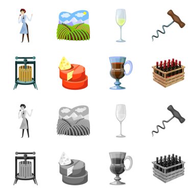 Çiftlik ve bağ işareti vektör illüstrasyon. Çiftlik ve ürün stok vektör illüstrasyon koleksiyonu.