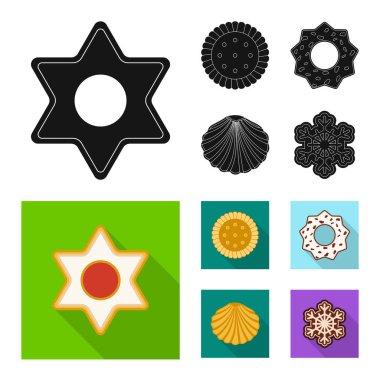 Bisküvi ve kek simge vektör Illustration. Bisküvi ve çikolata hisse senedi simgesi web için kümesi.