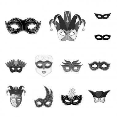 Venezia ve festival işareti yalıtılmış nesne. Venezia ve kutlama hisse senedi vektör çizim seti.