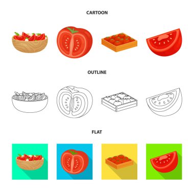Sebze ve lezzetli simge vektör tasarımı. Web için bitkisel ve doğal stok sembolü seti.