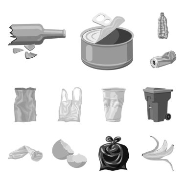 Sipariş ve geri dönüşüm sembolü izole nesne. Sıra ve sıralama stok vektör illüstrasyon kümesi.