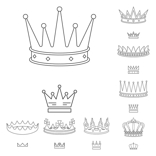 Vektor-Design der Königin und Wappenikone. Set von Königin und VIP-Vektor-Symbol für Aktien. — Stockvektor