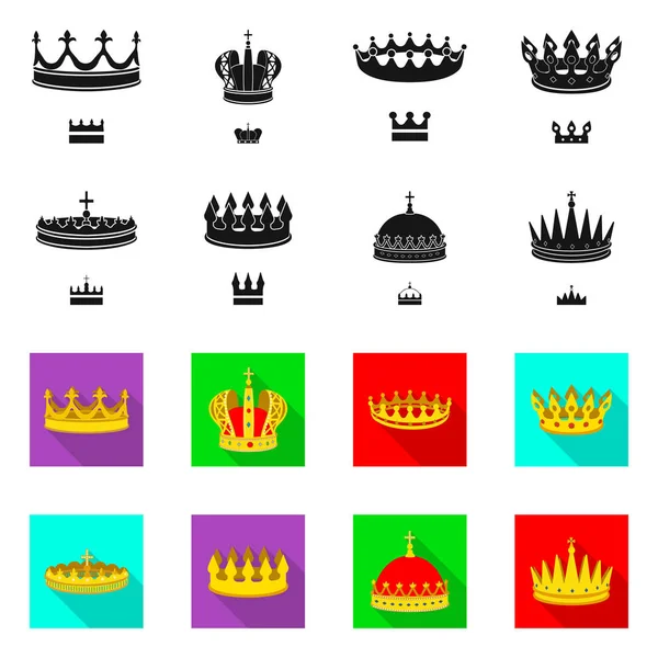 Vector illustration of medieval and nobility sign. Set of medieval and monarchy stock symbol for web. — Stock Vector
