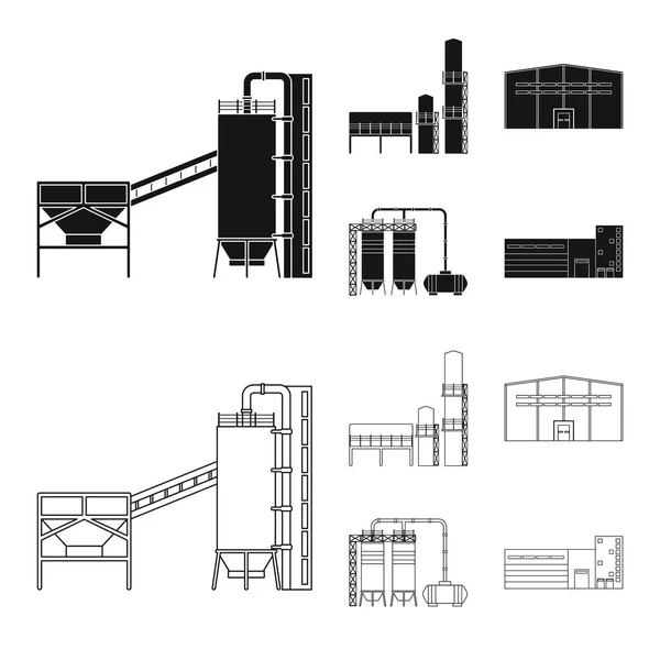 Diseño vectorial del logotipo de producción y estructura. Conjunto de símbolo de stock de producción y tecnología para web . — Vector de stock