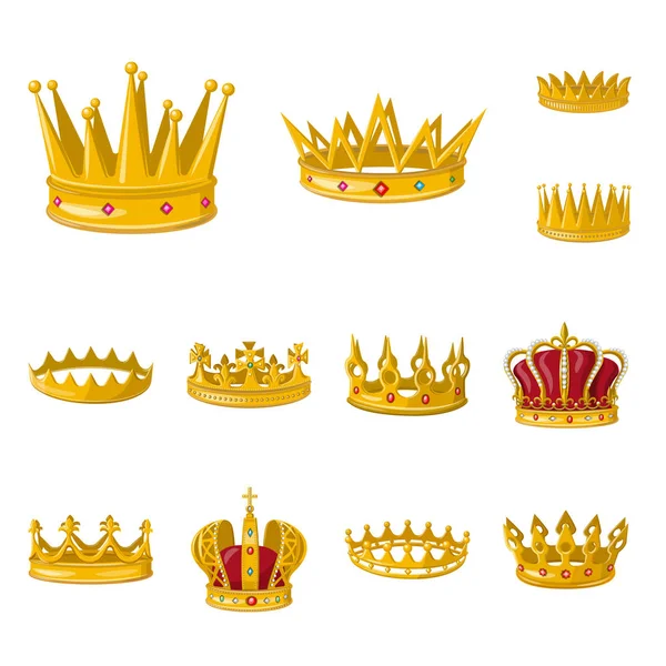 Ilustración vectorial de la monarquía y el logotipo de oro. Colección de ilustración vectorial monárquica y heráldica . — Vector de stock