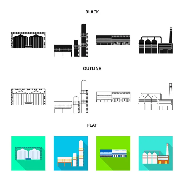 Ilustración vectorial del símbolo de producción y estructura. Conjunto de producción y tecnología stock vector ilustración . — Archivo Imágenes Vectoriales