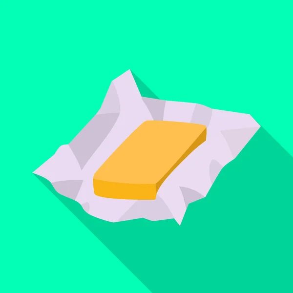 Illustration vectorielle du logo beurre et pack. Jeu d'icônes vectorielles beurre et papier d'aluminium pour stock . — Image vectorielle