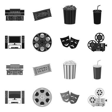 Televizyon ve işareti filme vektör tasarımı. Televizyon ve web için hisse senedi simgesi ile ilgilenen koleksiyonu.