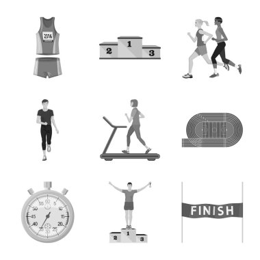 Başarı ve maraton sembolü izole nesne. Hisse senedi için başarı ve kazanan vektör simgesi kümesi.