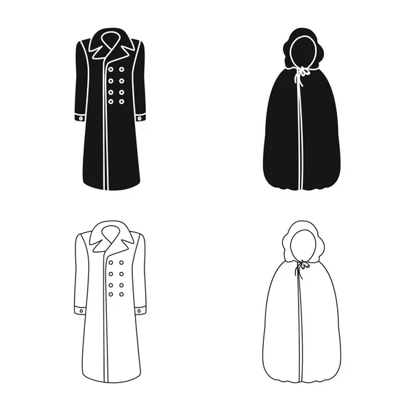 Objeto aislado de material e icono de la ropa. Conjunto de material e ilustración de vectores de prendas de vestir . — Vector de stock