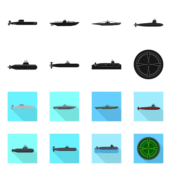 Savaş ve gemi simge vektör tasarımı. Savaş ve filo hisse senedi vektör çizim. — Stok Vektör