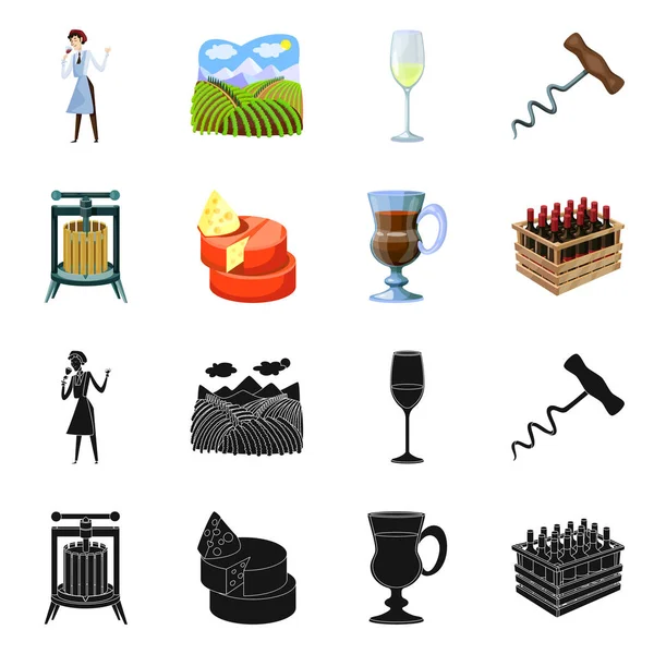 Çiftlik ve bağ logosu izole nesne. Web için çiftlik ve ürün stok sembolü koleksiyonu.